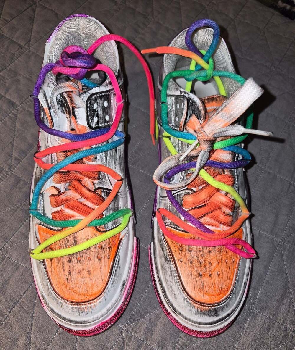 Cristianzerotre strong-rainbow riot shoes